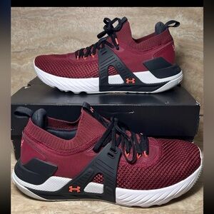 Under Armour Men's UA Project Rock 4 Training Shoes Red Black Size 10